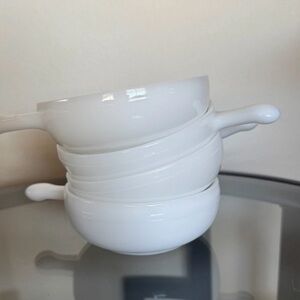 Vintage Glasbake Milkglass 5” Cereal/Soup Bowls - set of 4